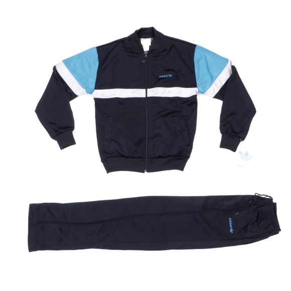 NOS 80s Adidas Mens Small Run DMC Track Suit Black